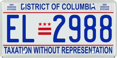 DC license plate EL2988