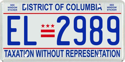 DC license plate EL2989