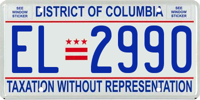 DC license plate EL2990