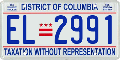 DC license plate EL2991