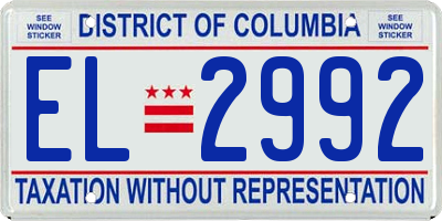 DC license plate EL2992