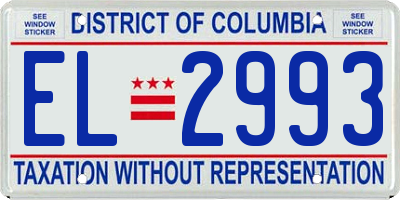 DC license plate EL2993