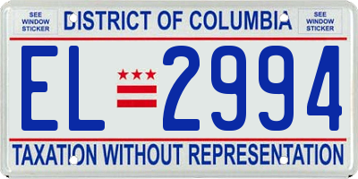 DC license plate EL2994