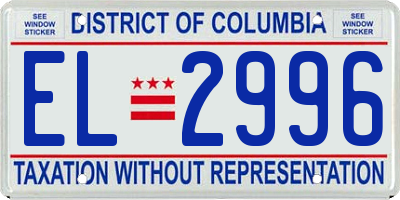 DC license plate EL2996