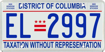 DC license plate EL2997