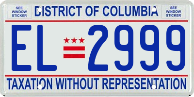 DC license plate EL2999