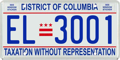 DC license plate EL3001