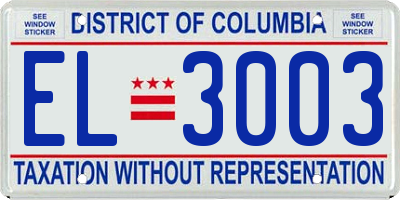 DC license plate EL3003