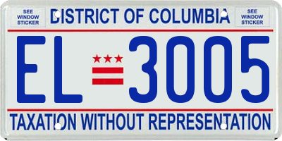 DC license plate EL3005