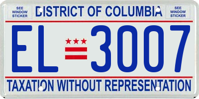 DC license plate EL3007