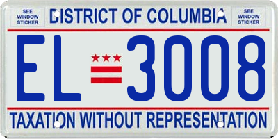 DC license plate EL3008