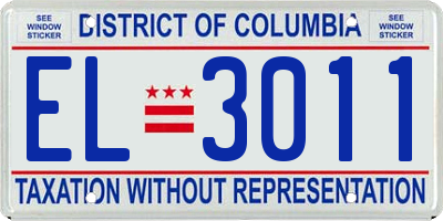 DC license plate EL3011