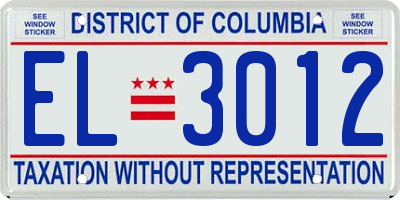 DC license plate EL3012