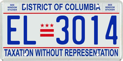 DC license plate EL3014