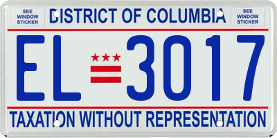 DC license plate EL3017