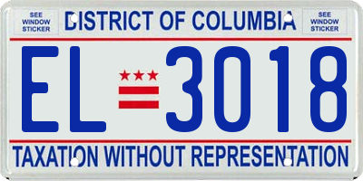 DC license plate EL3018