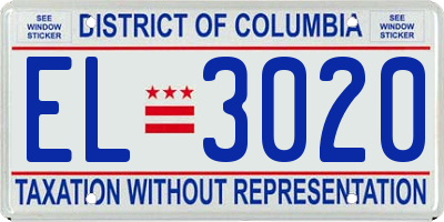 DC license plate EL3020