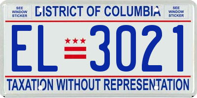 DC license plate EL3021