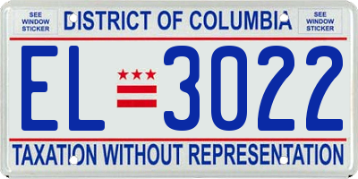 DC license plate EL3022