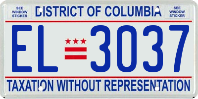 DC license plate EL3037