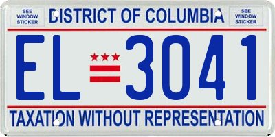 DC license plate EL3041