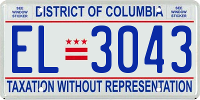 DC license plate EL3043