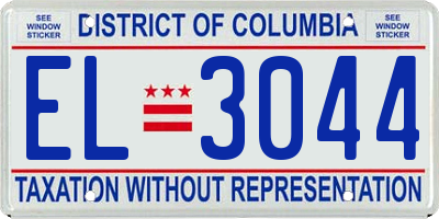 DC license plate EL3044