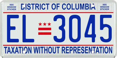 DC license plate EL3045