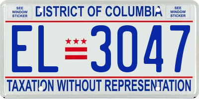 DC license plate EL3047