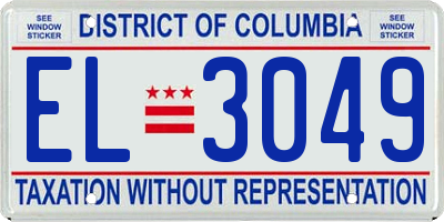 DC license plate EL3049