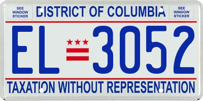 DC license plate EL3052