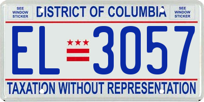 DC license plate EL3057