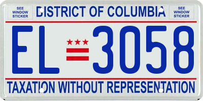 DC license plate EL3058