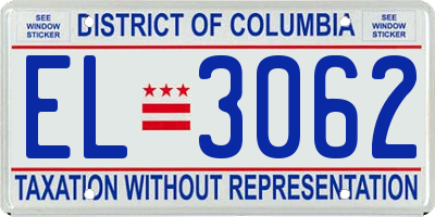 DC license plate EL3062