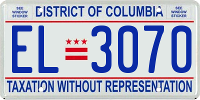 DC license plate EL3070