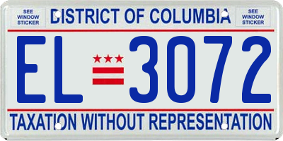 DC license plate EL3072