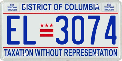 DC license plate EL3074