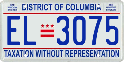 DC license plate EL3075