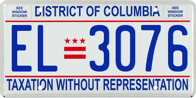 DC license plate EL3076