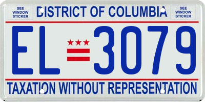 DC license plate EL3079