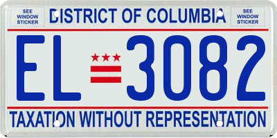 DC license plate EL3082