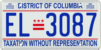 DC license plate EL3087