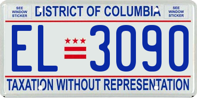 DC license plate EL3090