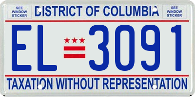 DC license plate EL3091