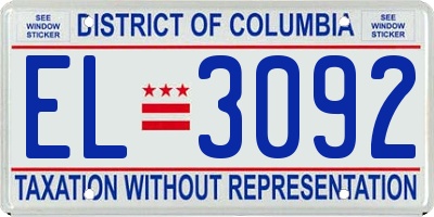 DC license plate EL3092