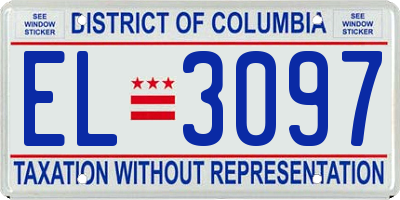 DC license plate EL3097