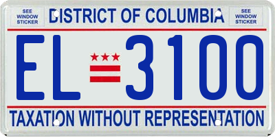 DC license plate EL3100