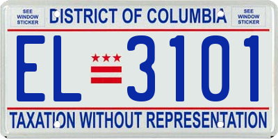 DC license plate EL3101