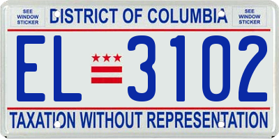 DC license plate EL3102