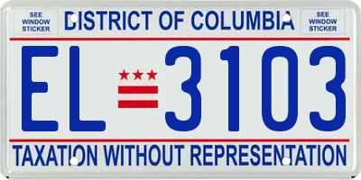 DC license plate EL3103